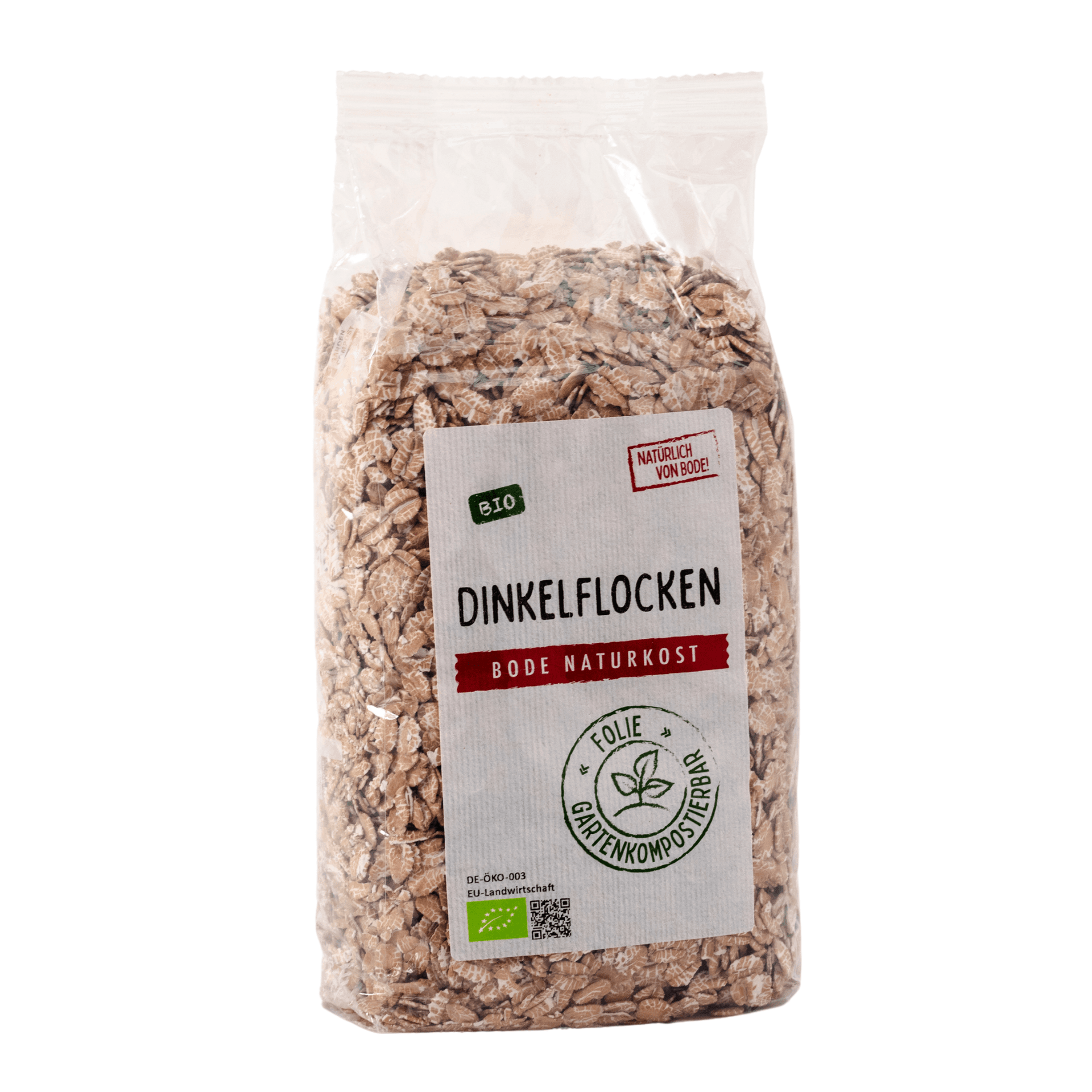 Biologische dinkelvlokken, composteerbare zak 6x500g