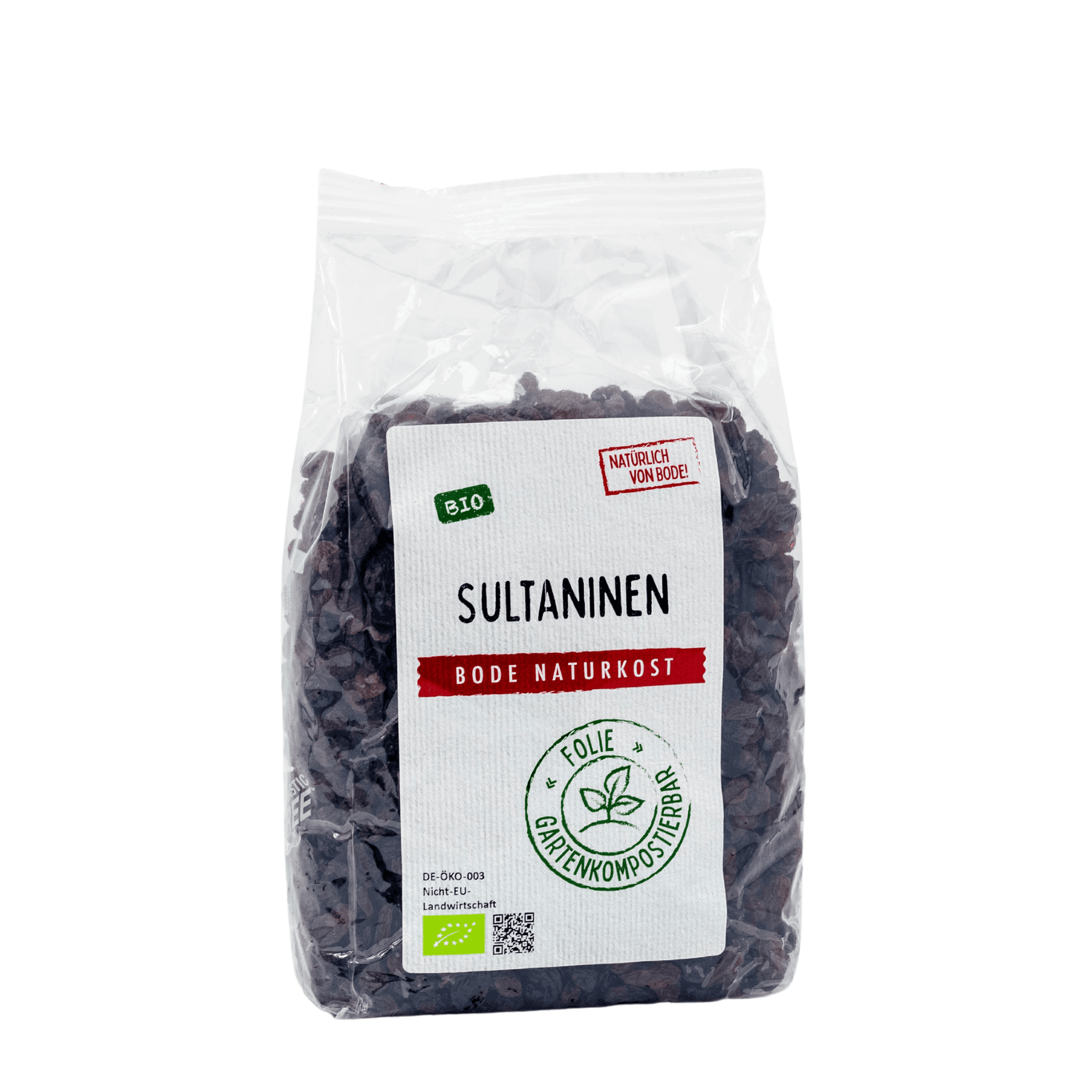 Biologische rozijnen, composteerbare zak 6x500g