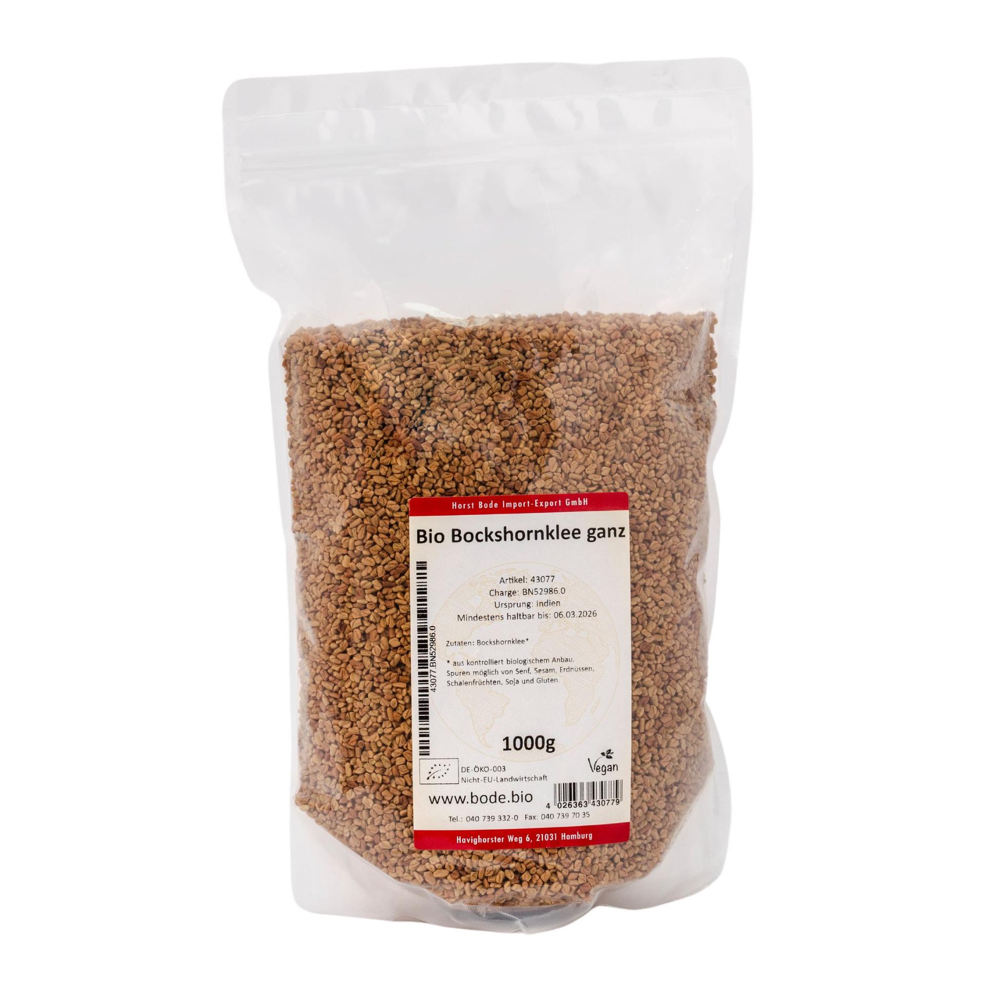 Bio bockshornkleezaden geheel 1kg