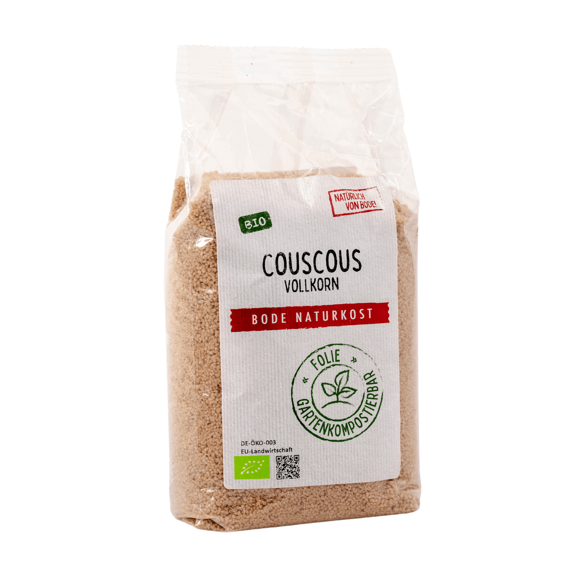 Biologische Volkorrel Couscous, composteerbare zak 6x500g I Houdbaarheidsdatum 24.07.2024