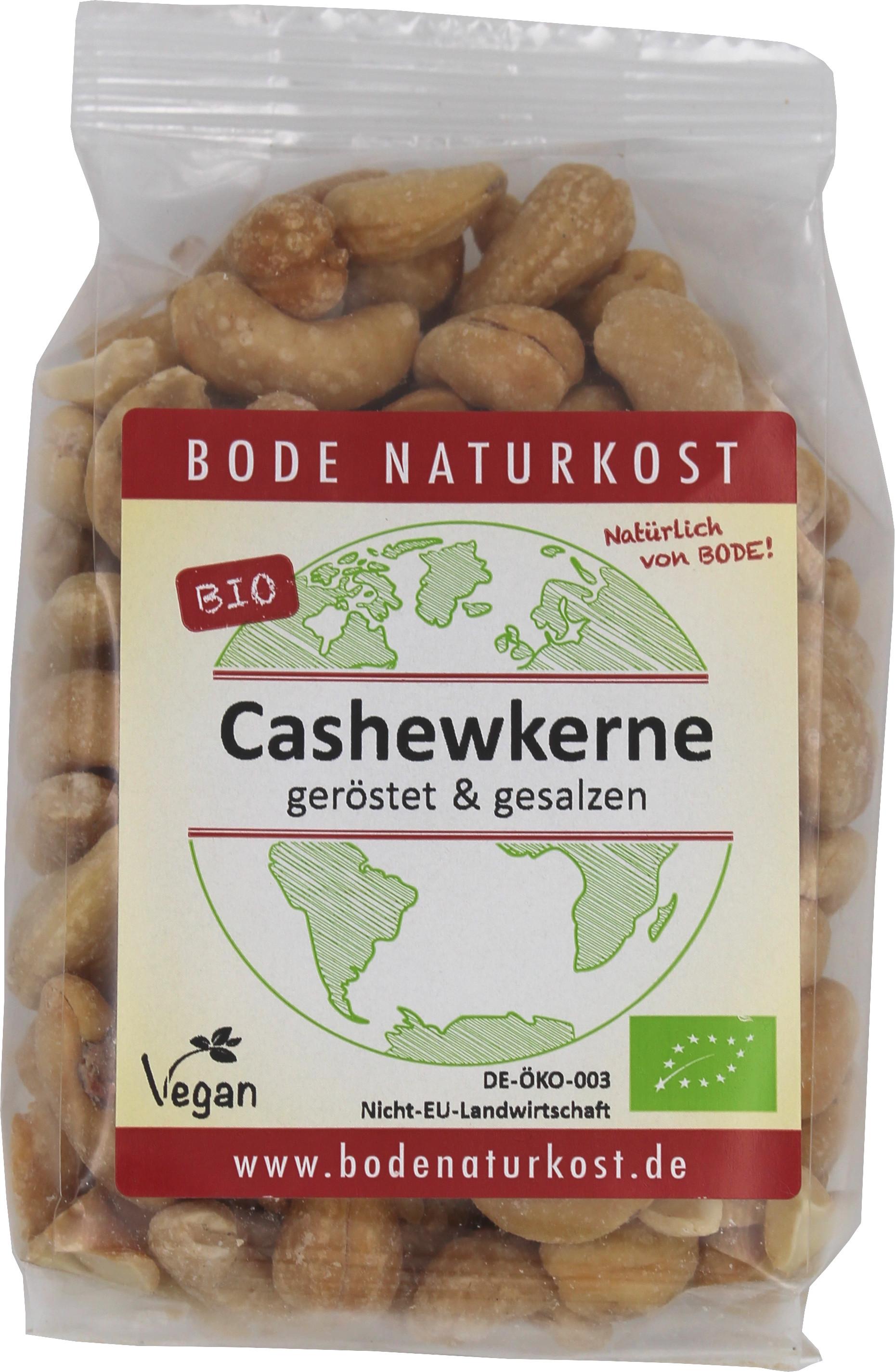 Biologische gerosterde en gezouten cashewnoten 6x150g