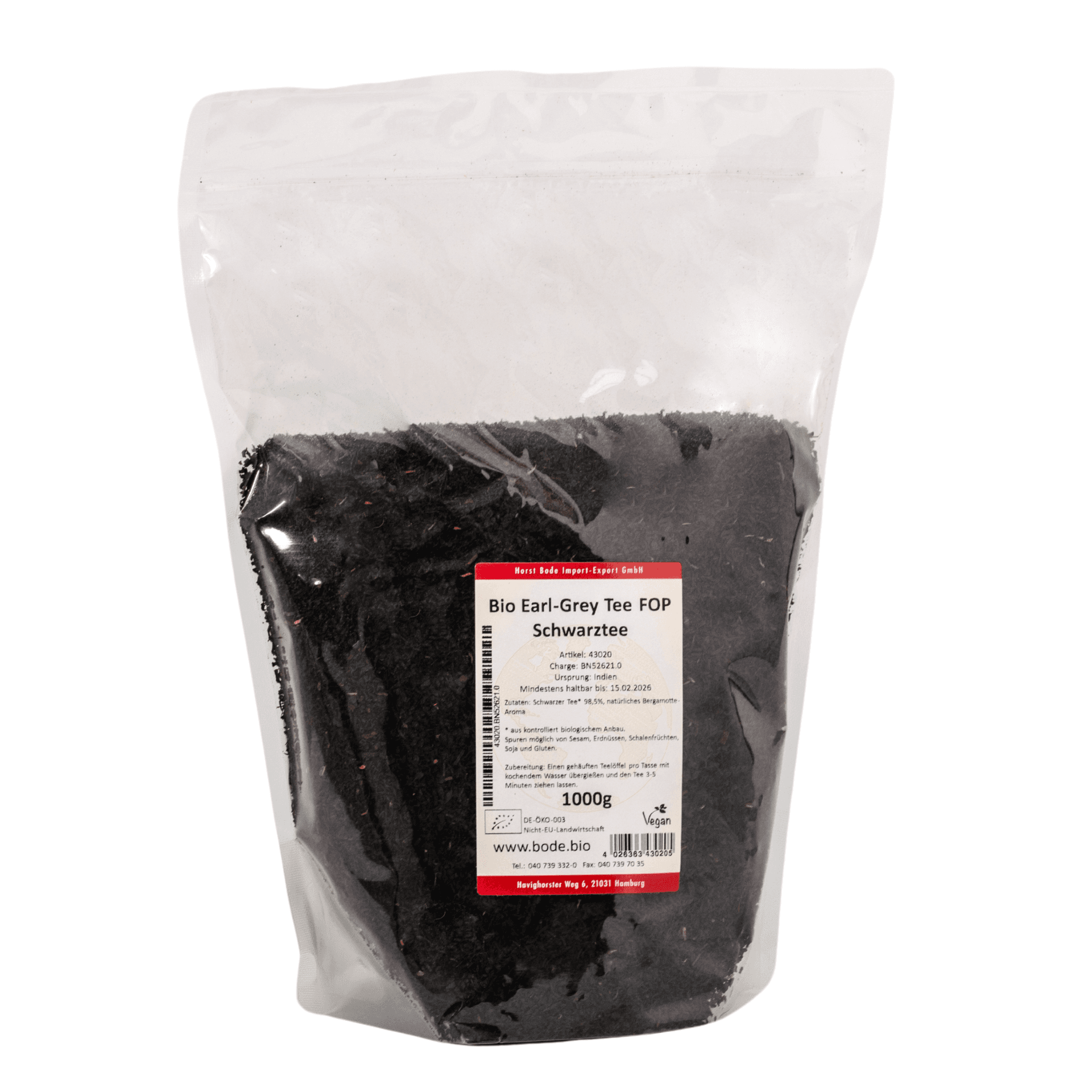 Earl Grey Thee Zwarte thee Biologisch 1kg