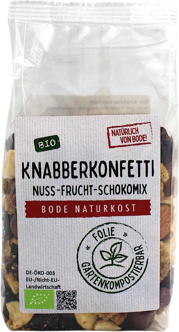 Knabbelconfetti - Noten-Fruit-Chocomix bio tuincomposteerbare zak 6x175g