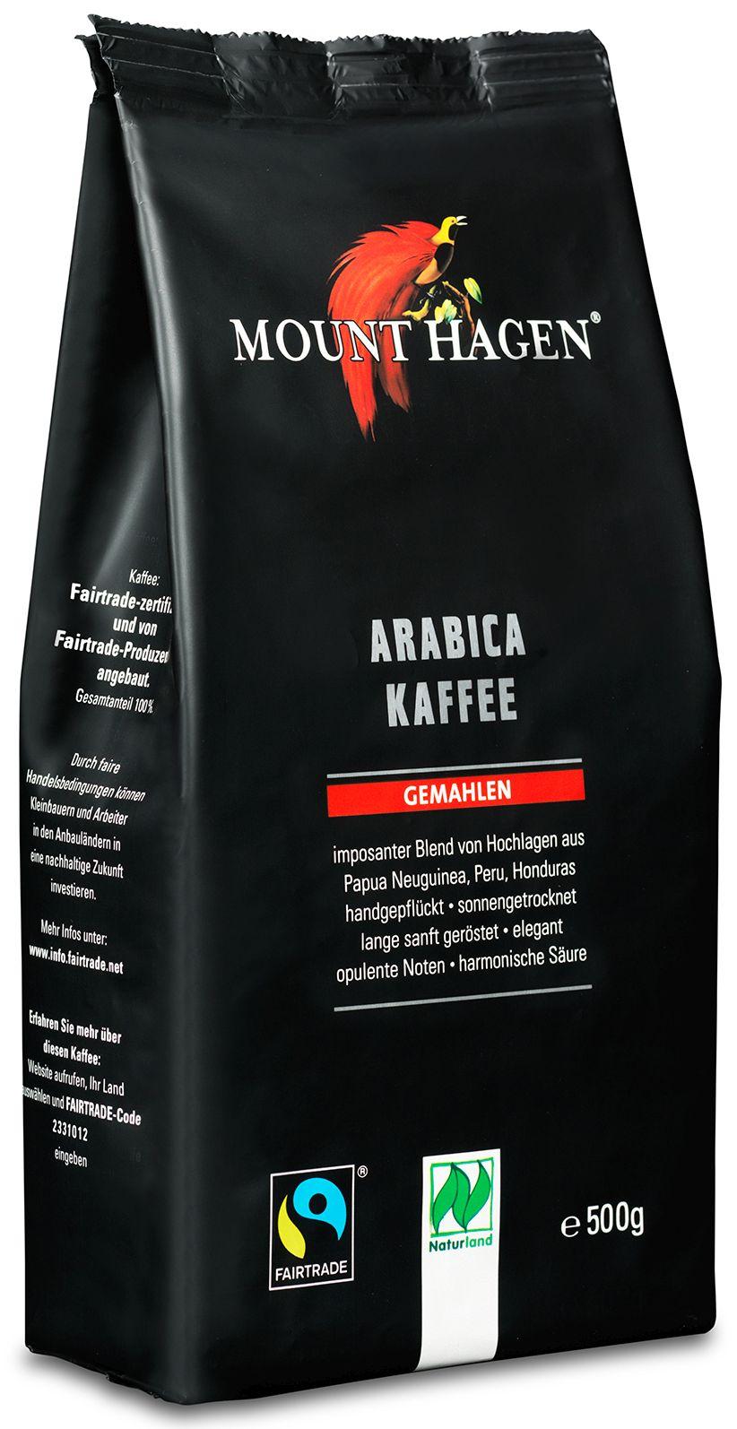 Biologische gemalen koffie Arabica Naturland Fairtrade Mount Hagen 12x500g