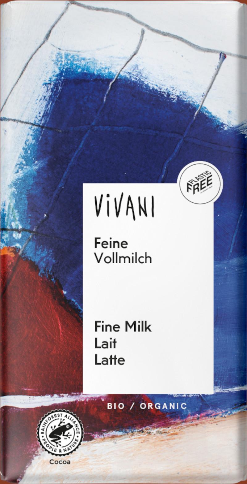 Tafelschokolade Feine Vollmilch Biologisch Vivani 10x100g