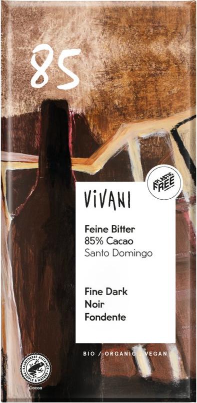Fijne Bitterschokolade 85% Biologisch Vivani 10x100g