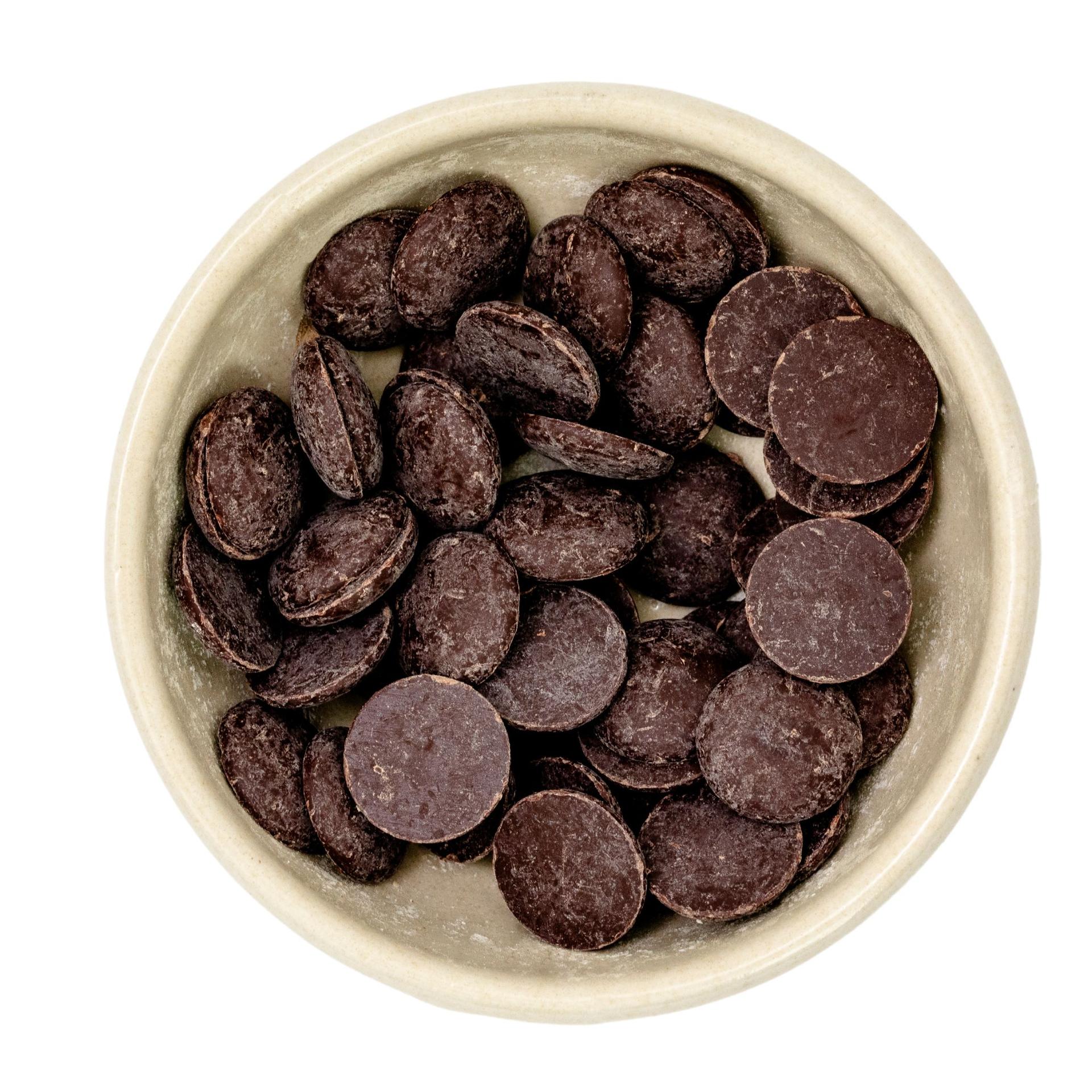 Biologische chocoladedruppels Pure voor naschen & bakken (18mm) 5kg