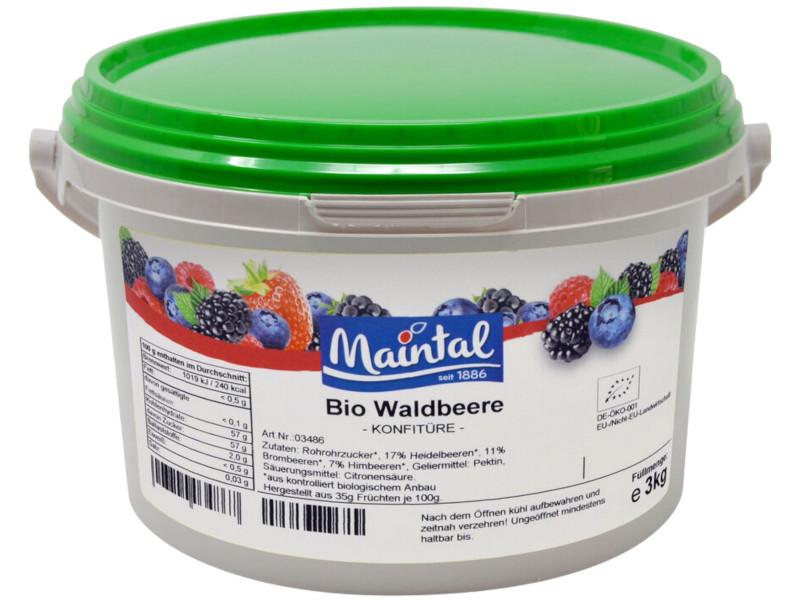 Biologische bosbesjam Maintal 3kg met Duitse biologische suiker