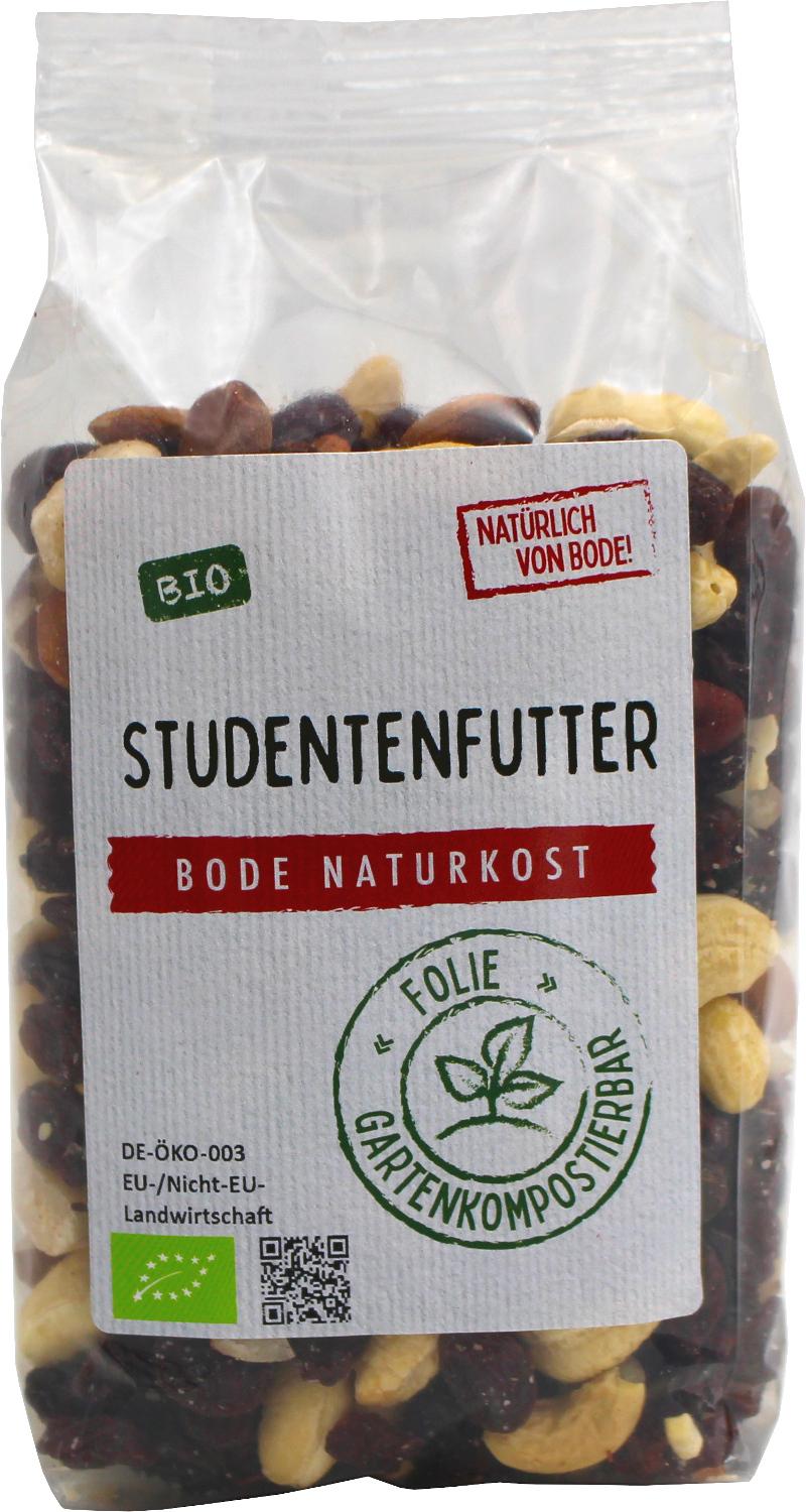Biologische studentenvoeding met pecannoten, composteerbare zak 6x250g