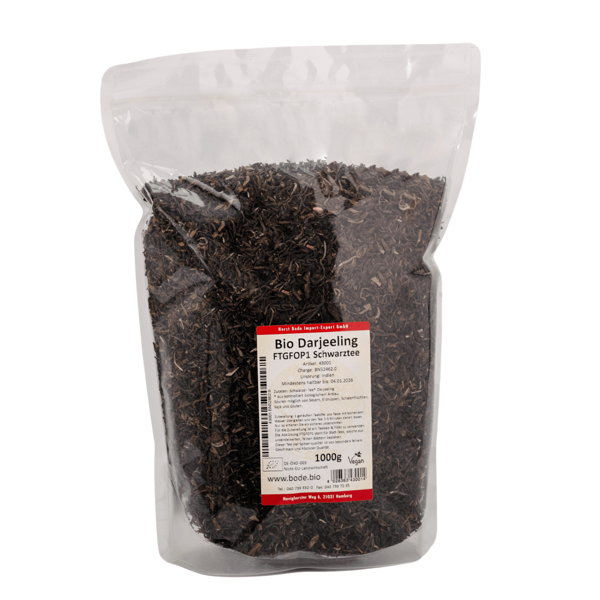 Darjeeling FTGFOP1 Biologisch Zwarte thee 1kg