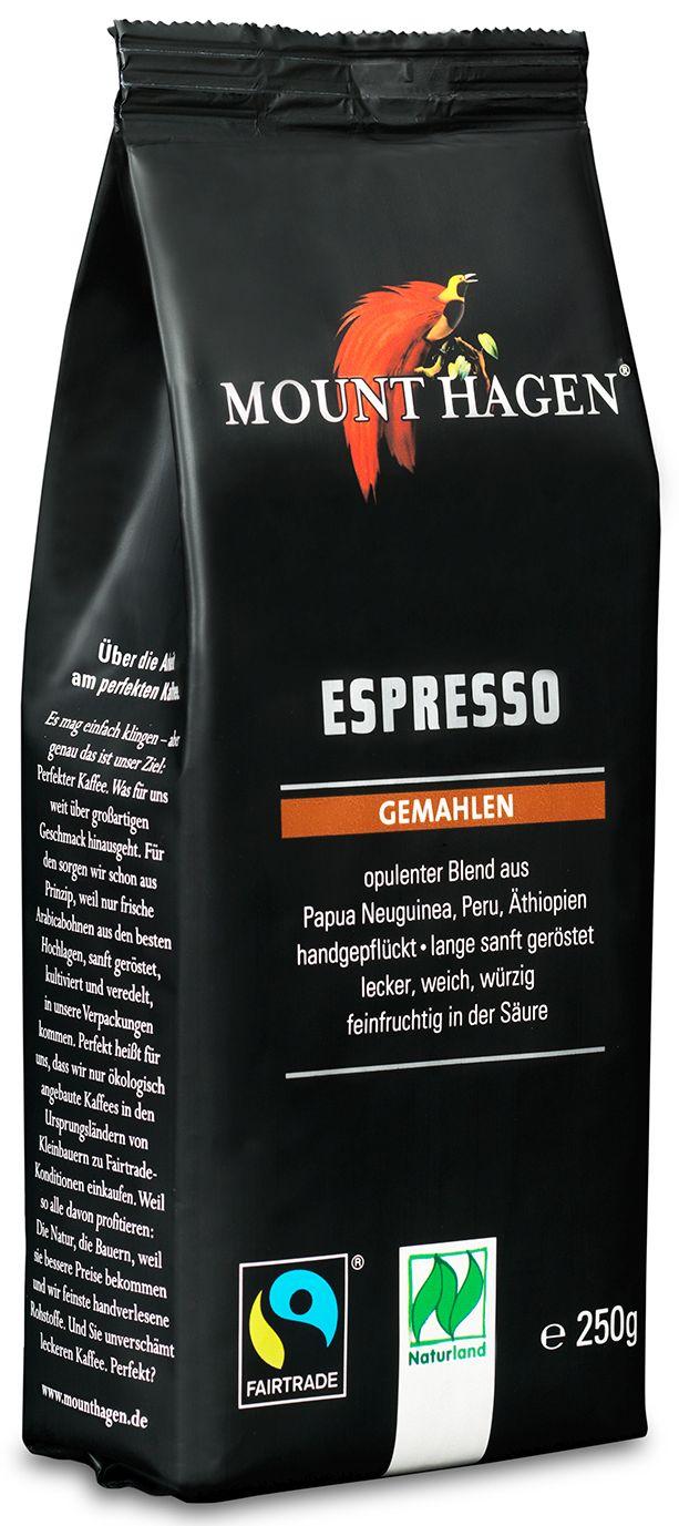 Gemalen espresso biologisch Naturland Fairtrade Mount Hagen 6x250g Softpack