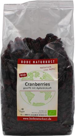 Biologische cranberries gezoet met appelstroop 1kg