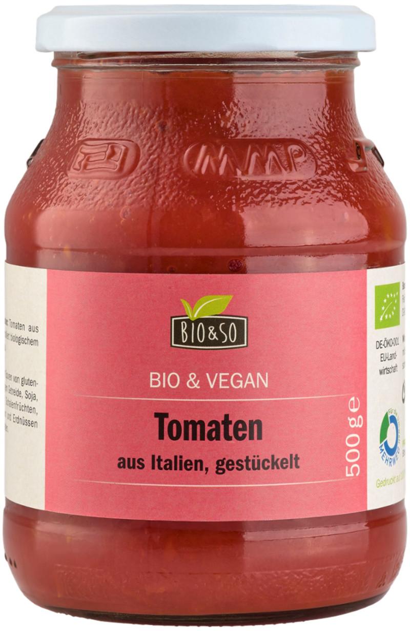 Stukjes tomaat Biologisch Bio&So 6x500g