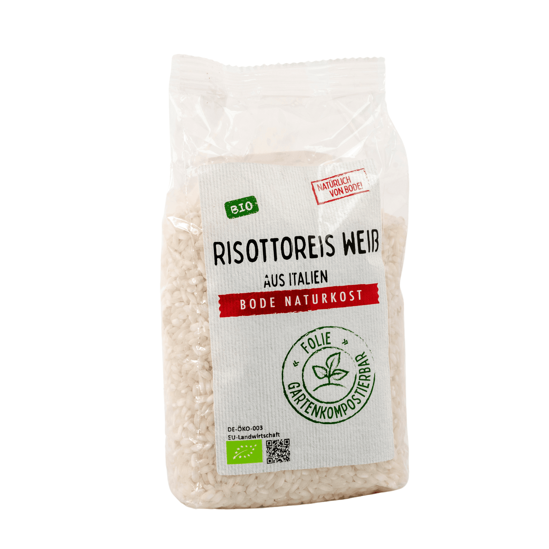 Biologische risotto rijst wit Italië, composteerbare zak 6x500g