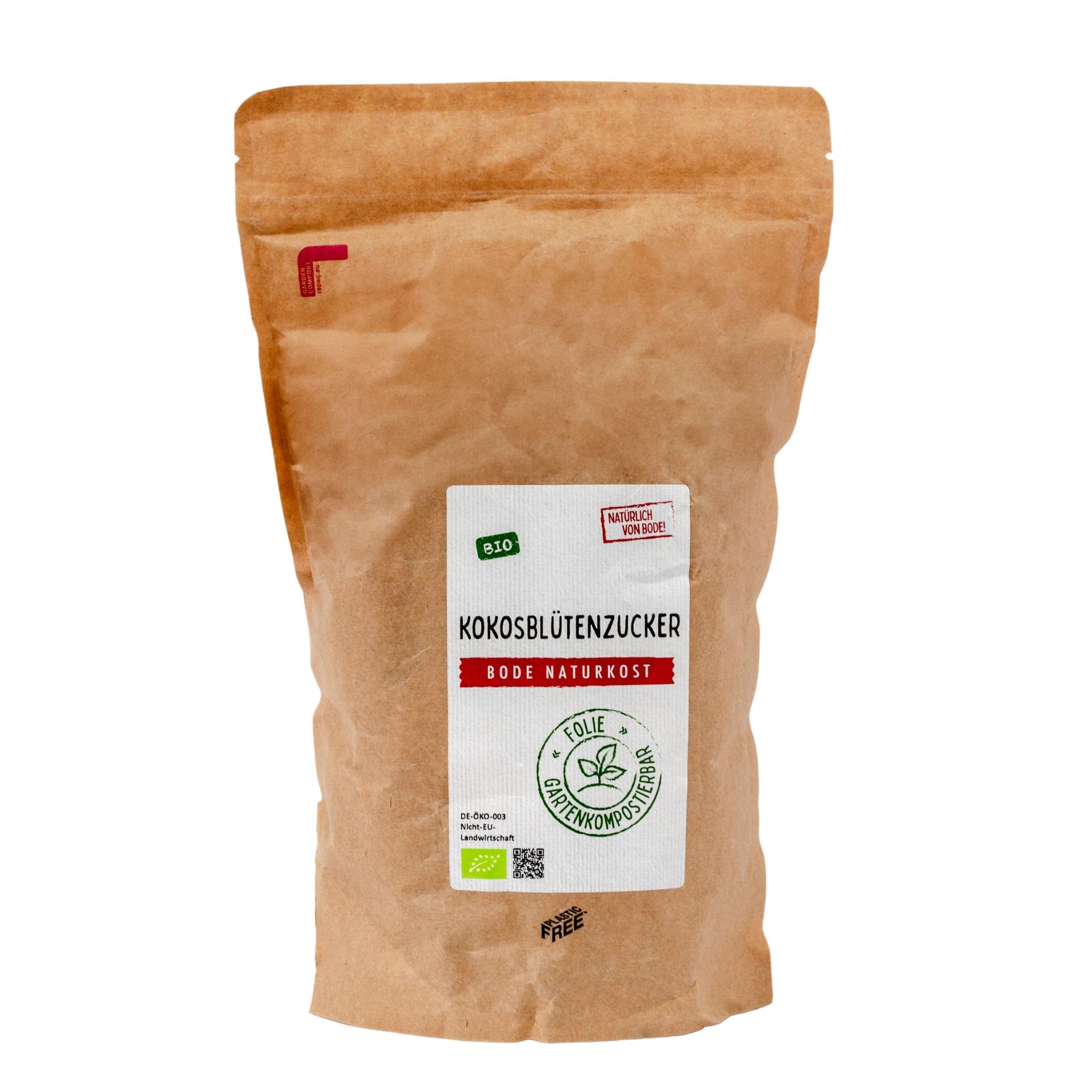 Biologische kokosbloesemsucrer composteerbare tas 6x800g