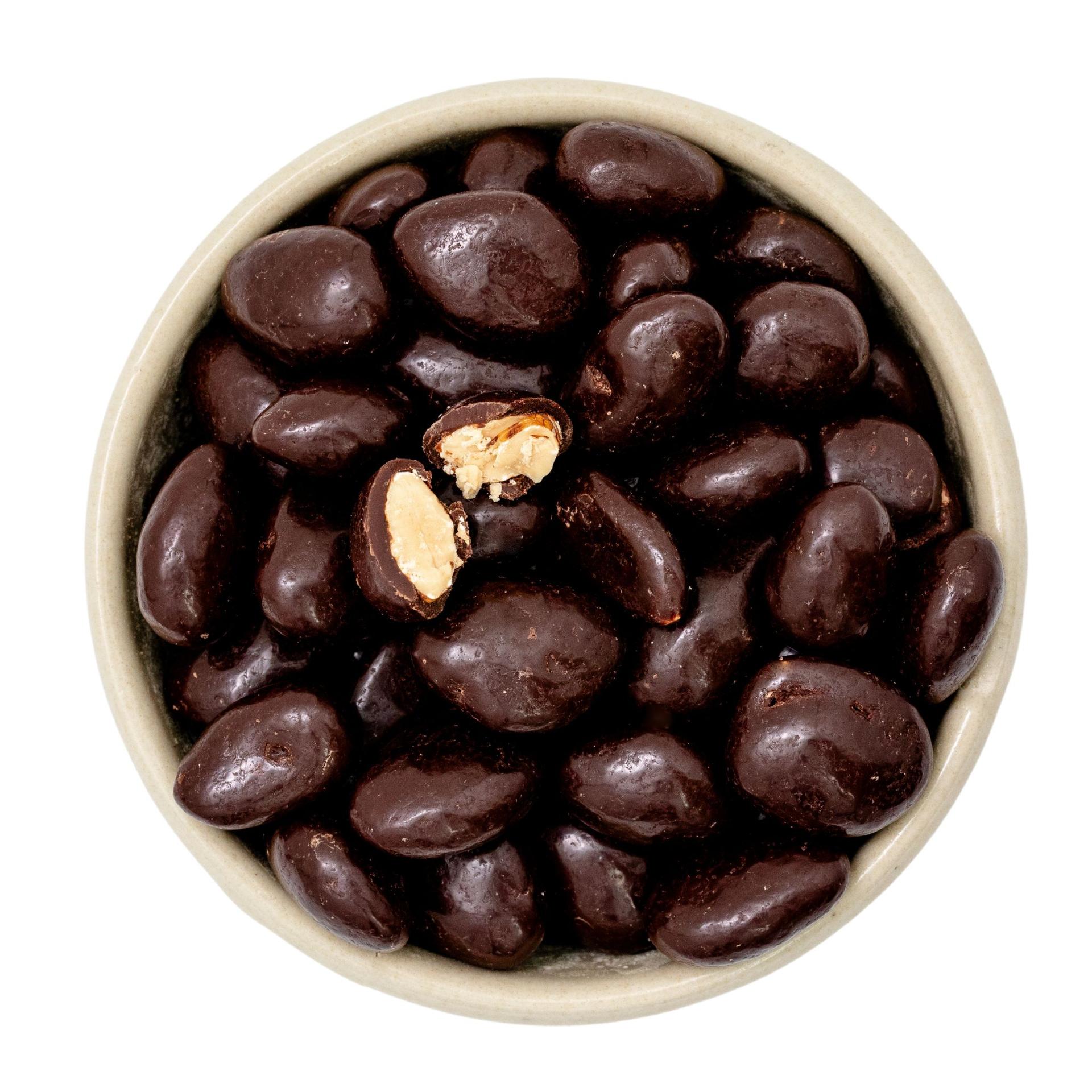Amandelen geroosterd in pure chocolade, Biologisch en Fairtrade, 5kg