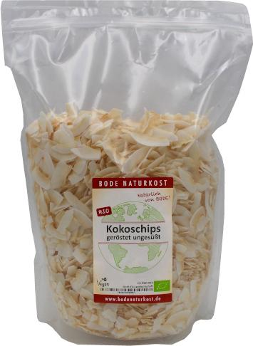 Gerosterde ongezoete kokoschips 800g