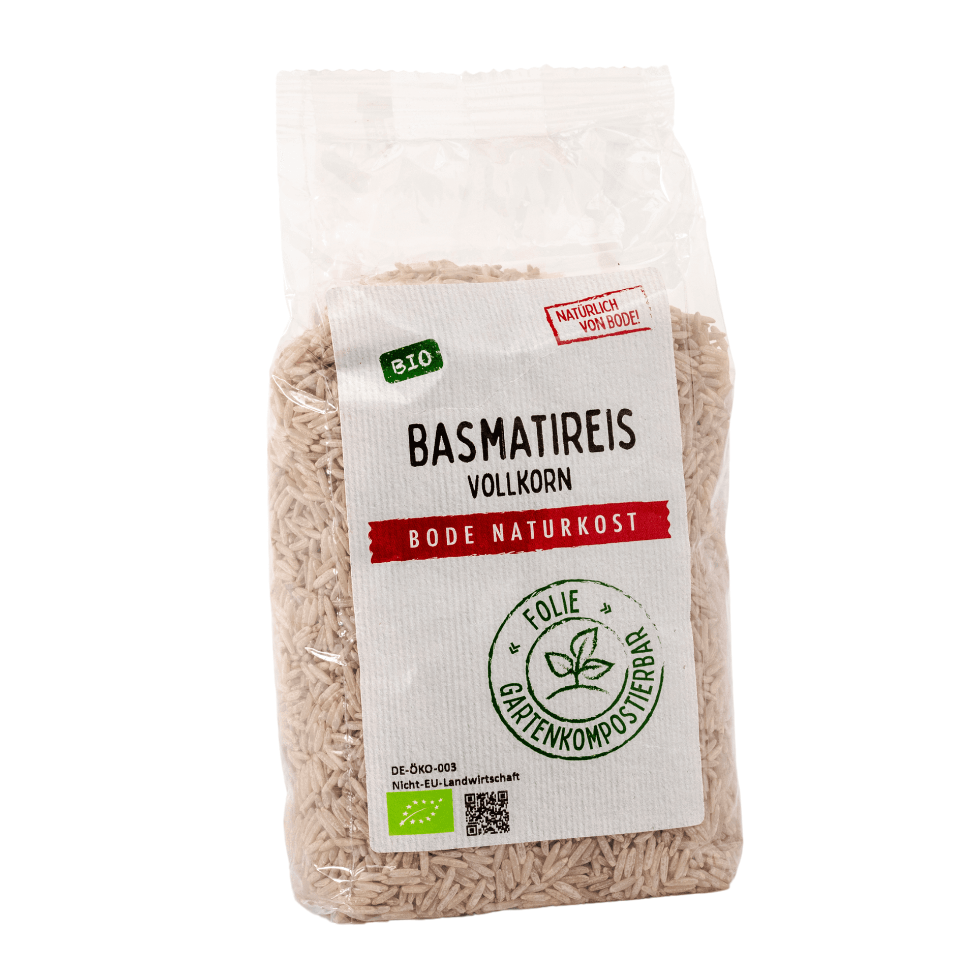 Volkorrel Basmatirijst bio, tuincomposteerbare zak 6x500g