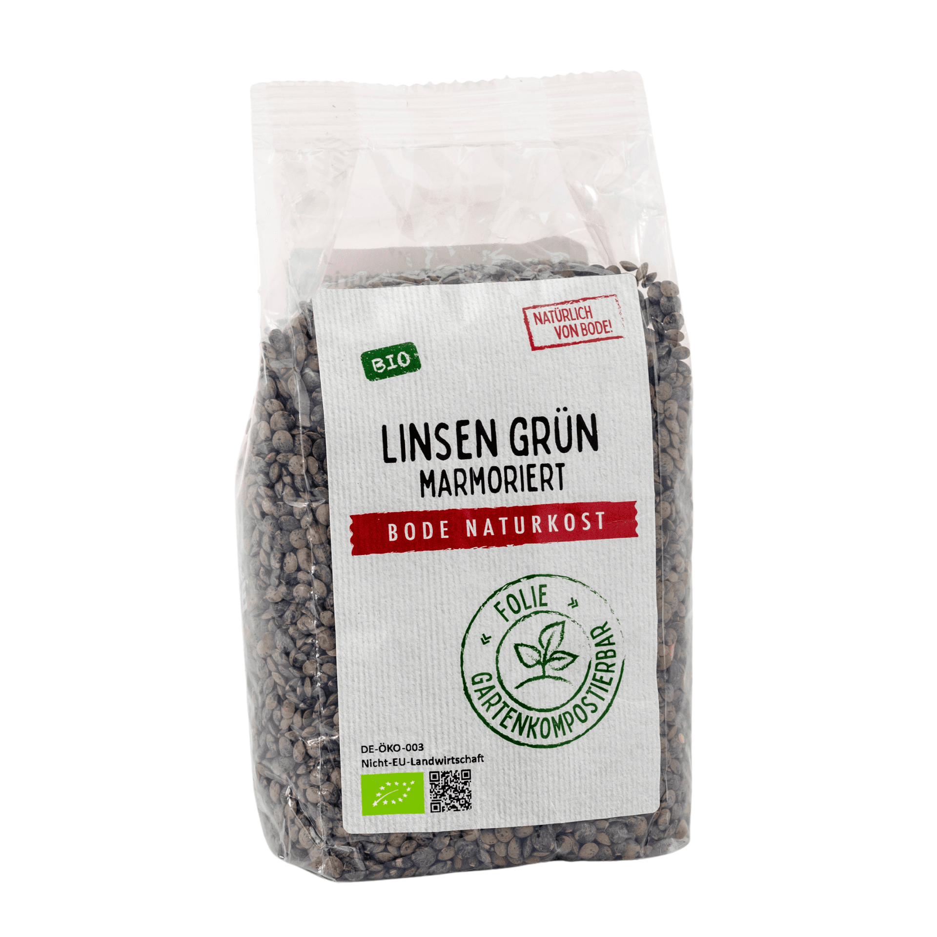 Biologische groene lenten (gemarmerd) 6x500g