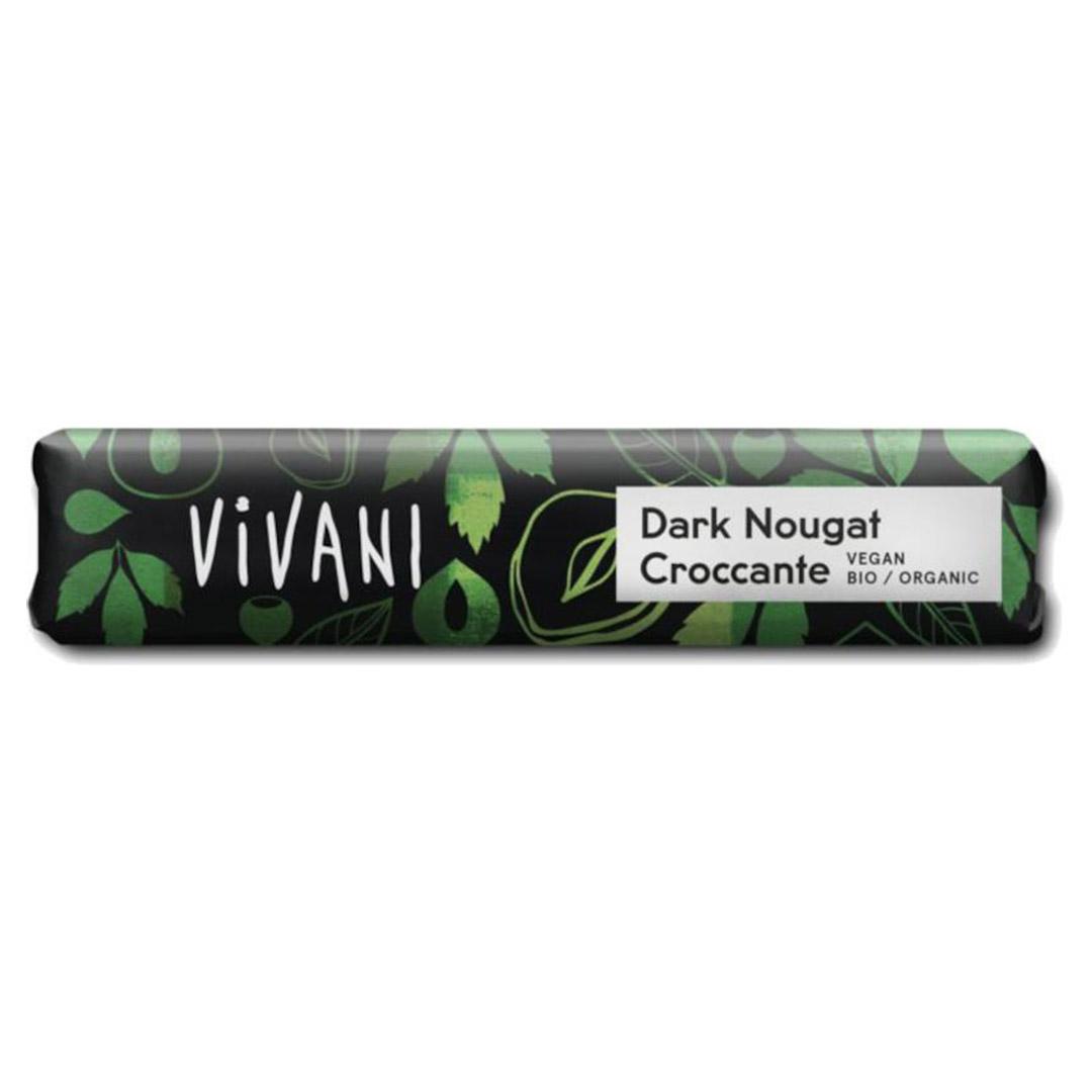 Biologische chocoladereep Dark Nougat Croccante, Vivani, 18x35g