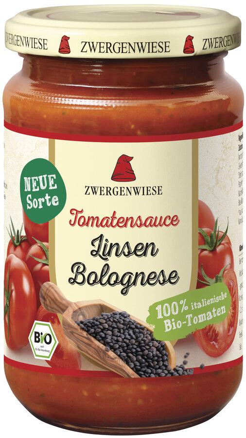 Biologische tomatensaus met linzen Bolognese 6x340ml Zwergenwiese